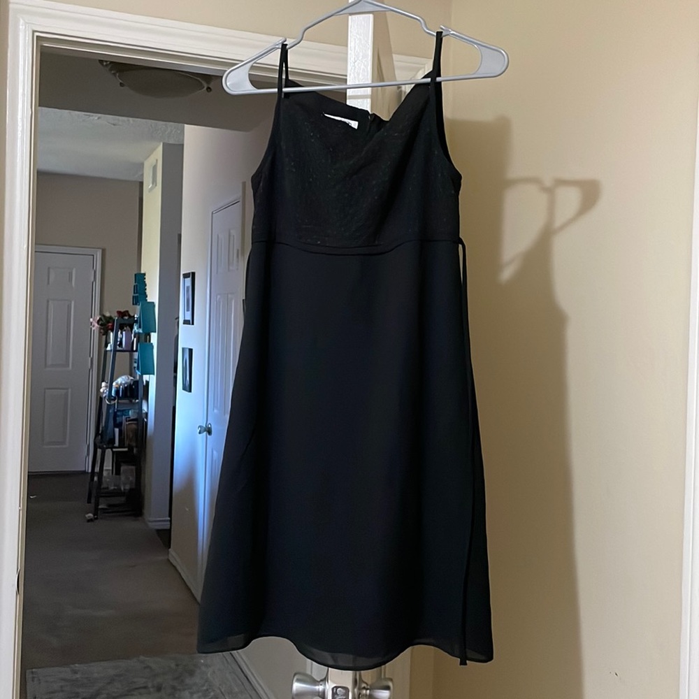 David WArren PETITES NEW YORK Black sleeveless mini dress